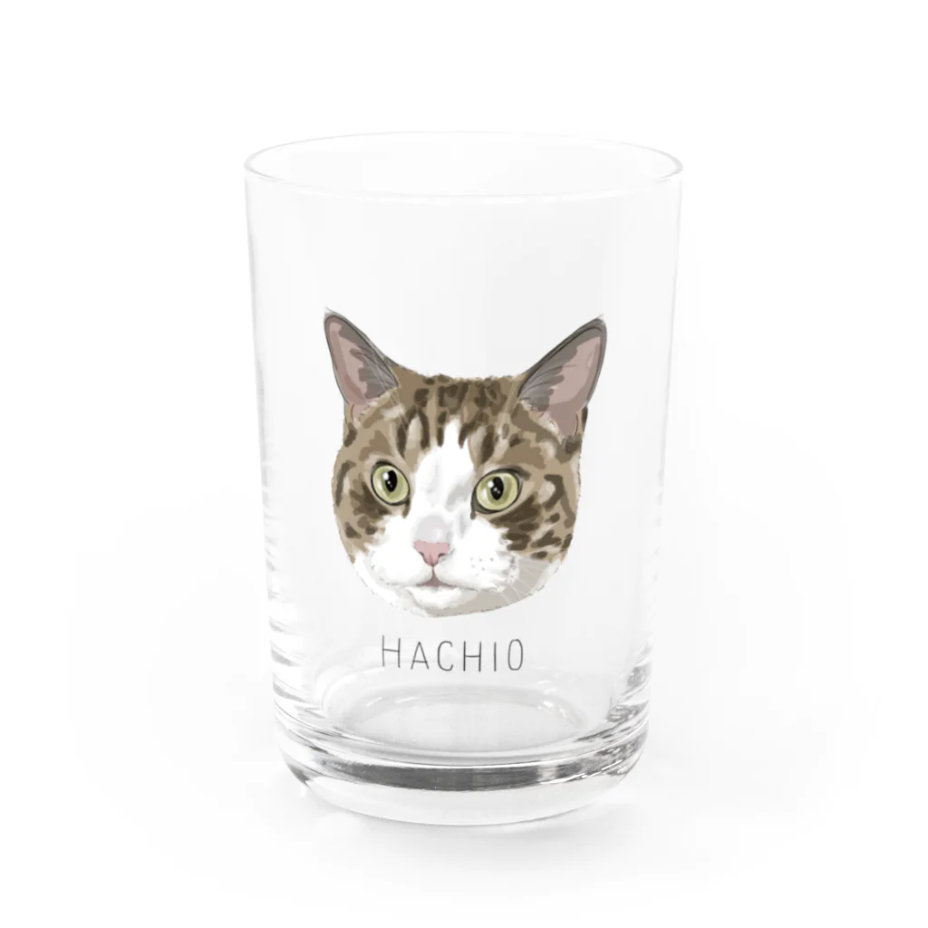 みきぞーん｜保護猫 ミッキー画伯と肉球とおともだちのhachio Water Glass :front