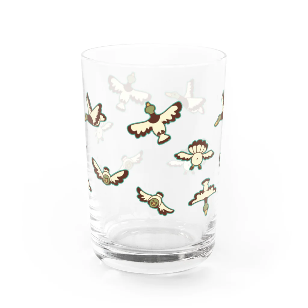 ari designの鳥！トリ！とり！（山盛りバージョン） Water Glass :front