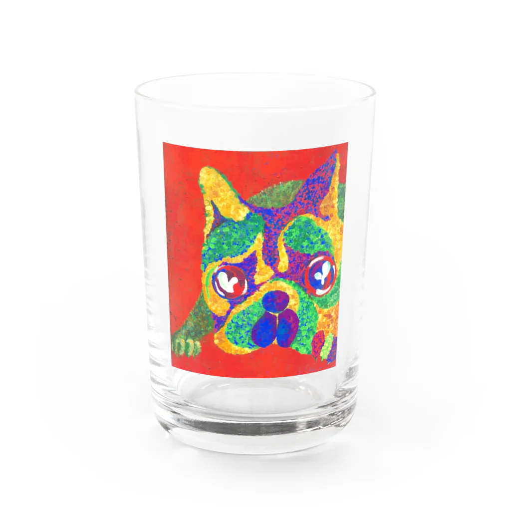 tamacorocompany の情熱のpug Water Glass :front