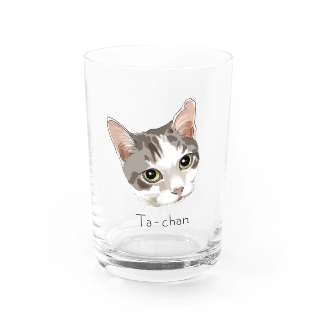 みきぞーん｜保護猫 ミッキー画伯と肉球とおともだちのTa-chan Water Glass :front