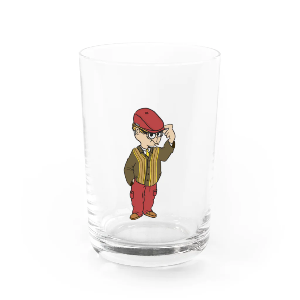 無能の Hunting Cap Boy Water Glass :front