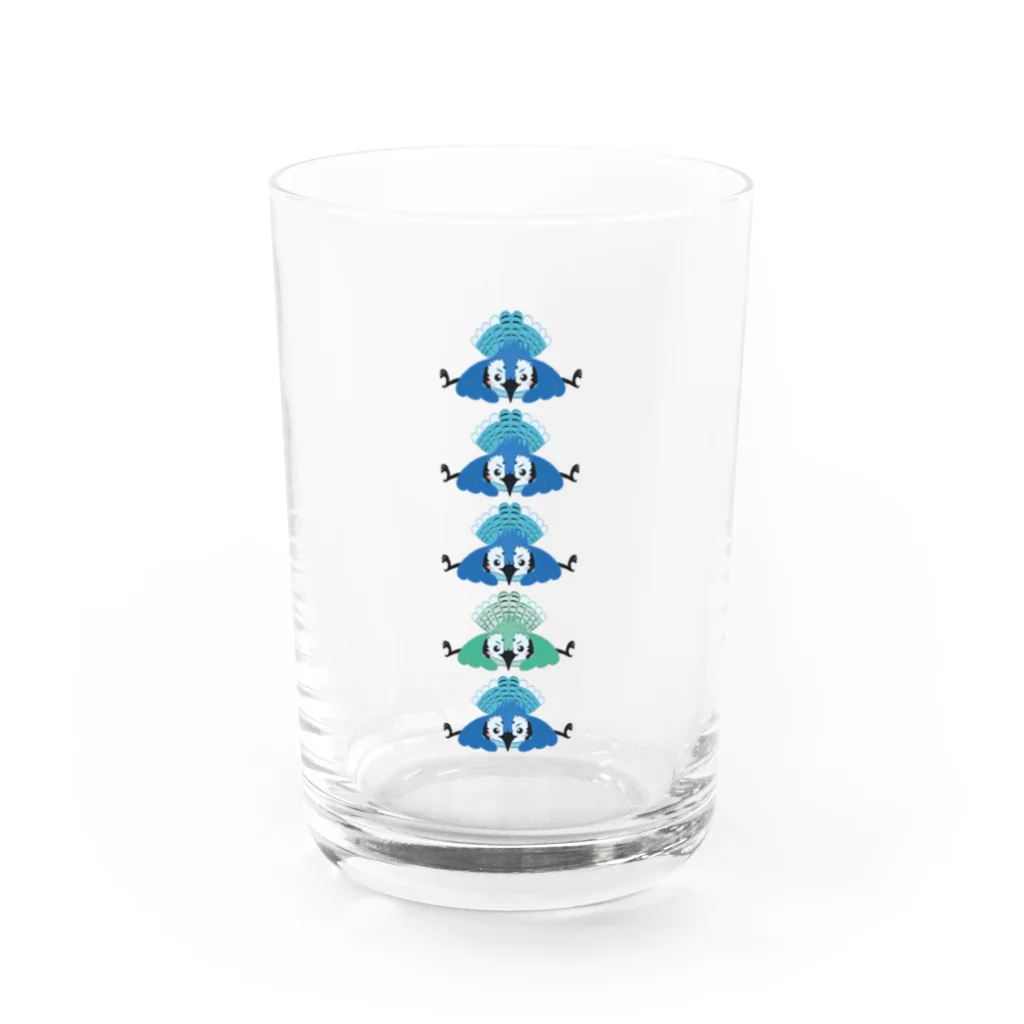 BeArtSuzumaruのぺたんこアオカケス縦 Water Glass :front