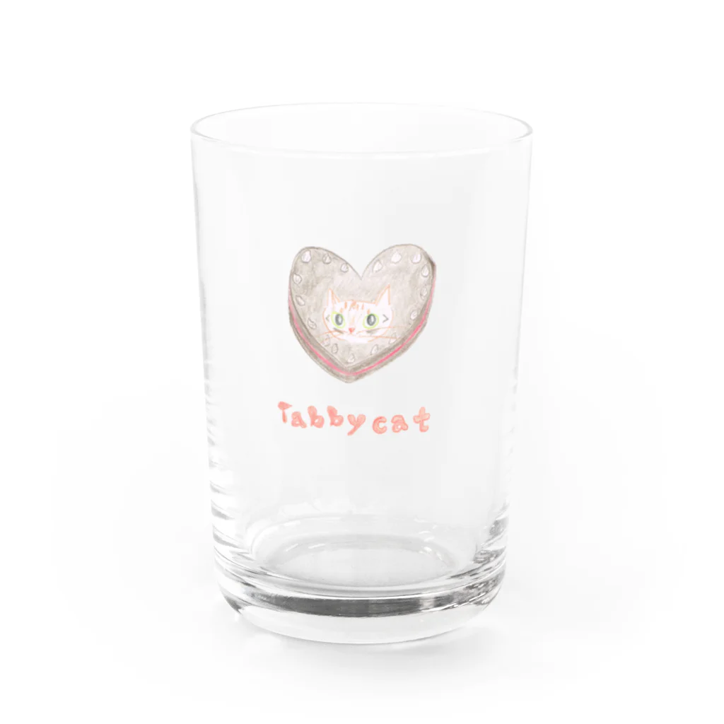 mydaringistabbycat  ダーリンはとらねこ　のtabby cat choco cake Water Glass :front