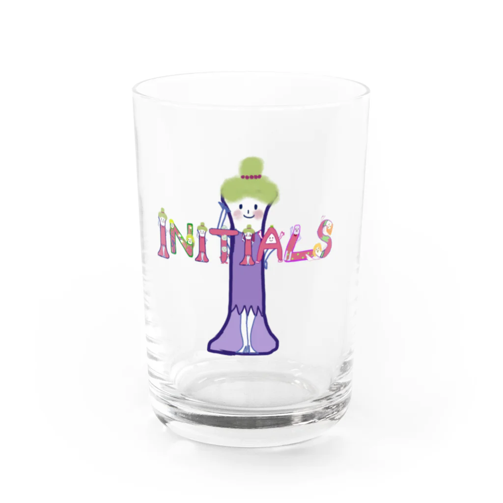 ミーミー⭐︎イニシャルズ/スージーズストアのイニシャルズロゴ Water Glass :front