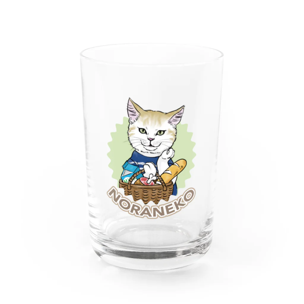 noraneko_storeのお買い物猫 Water Glass :front