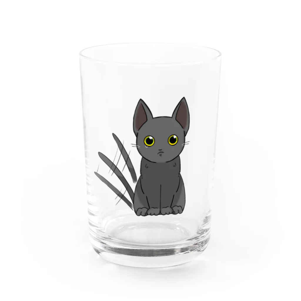 うさりんごの黒猫のクロア Water Glass :front