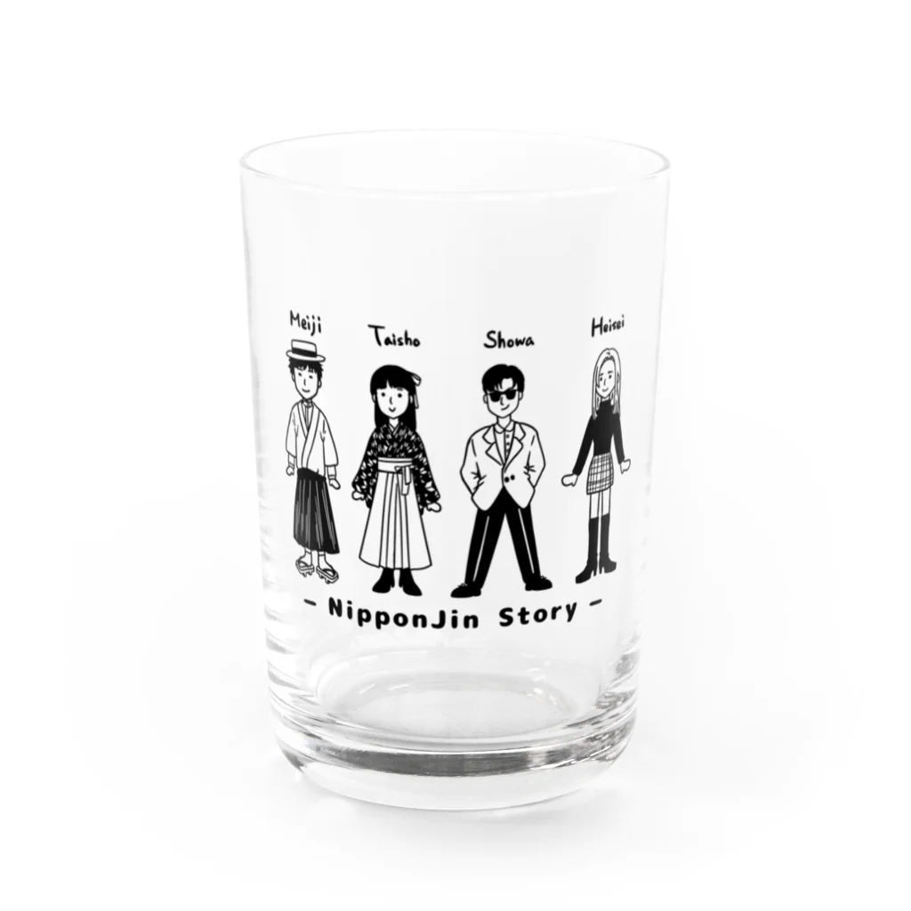 Andiamoの日本人ストーリー近代編（黒） Water Glass :front