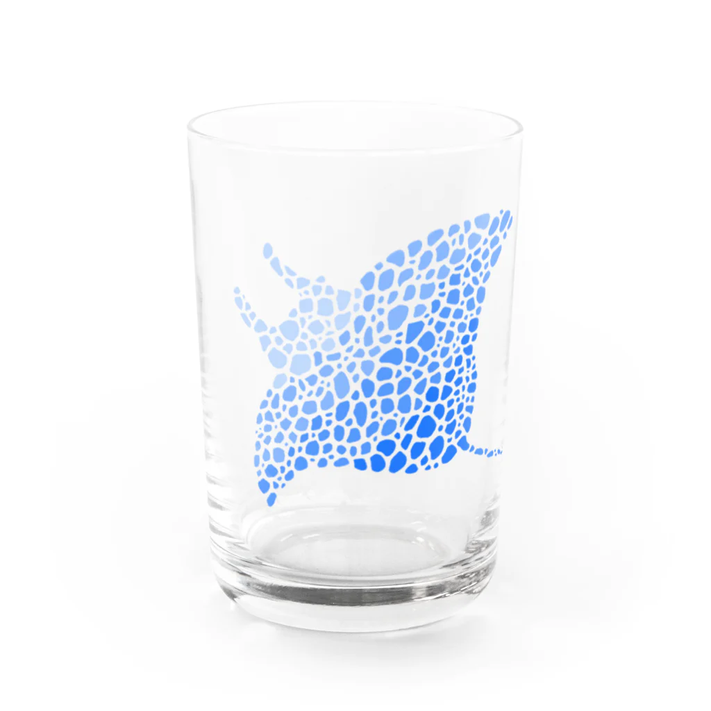 栗坊屋のブルーマンタ Water Glass :front