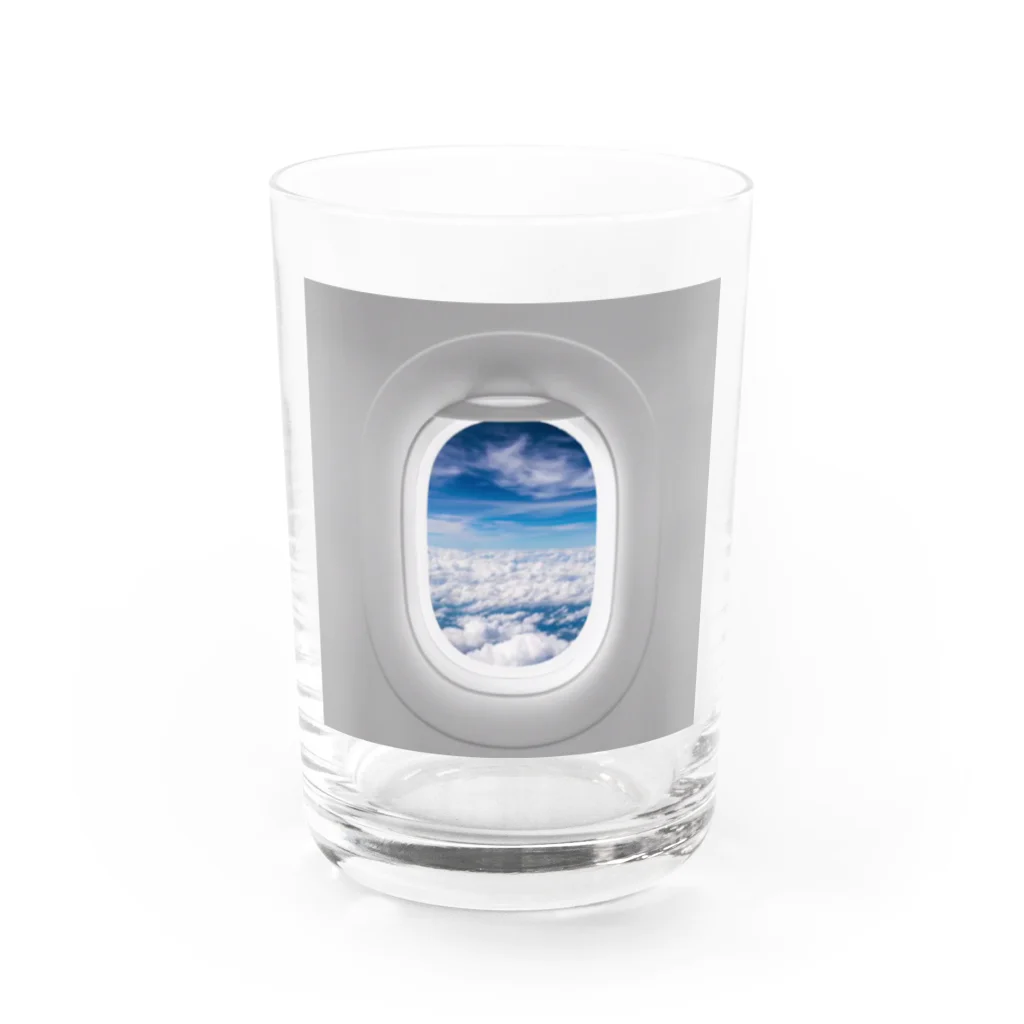 Teatime ティータイムのjet streamジェットストリーム 飛行機の窓から グラス前面