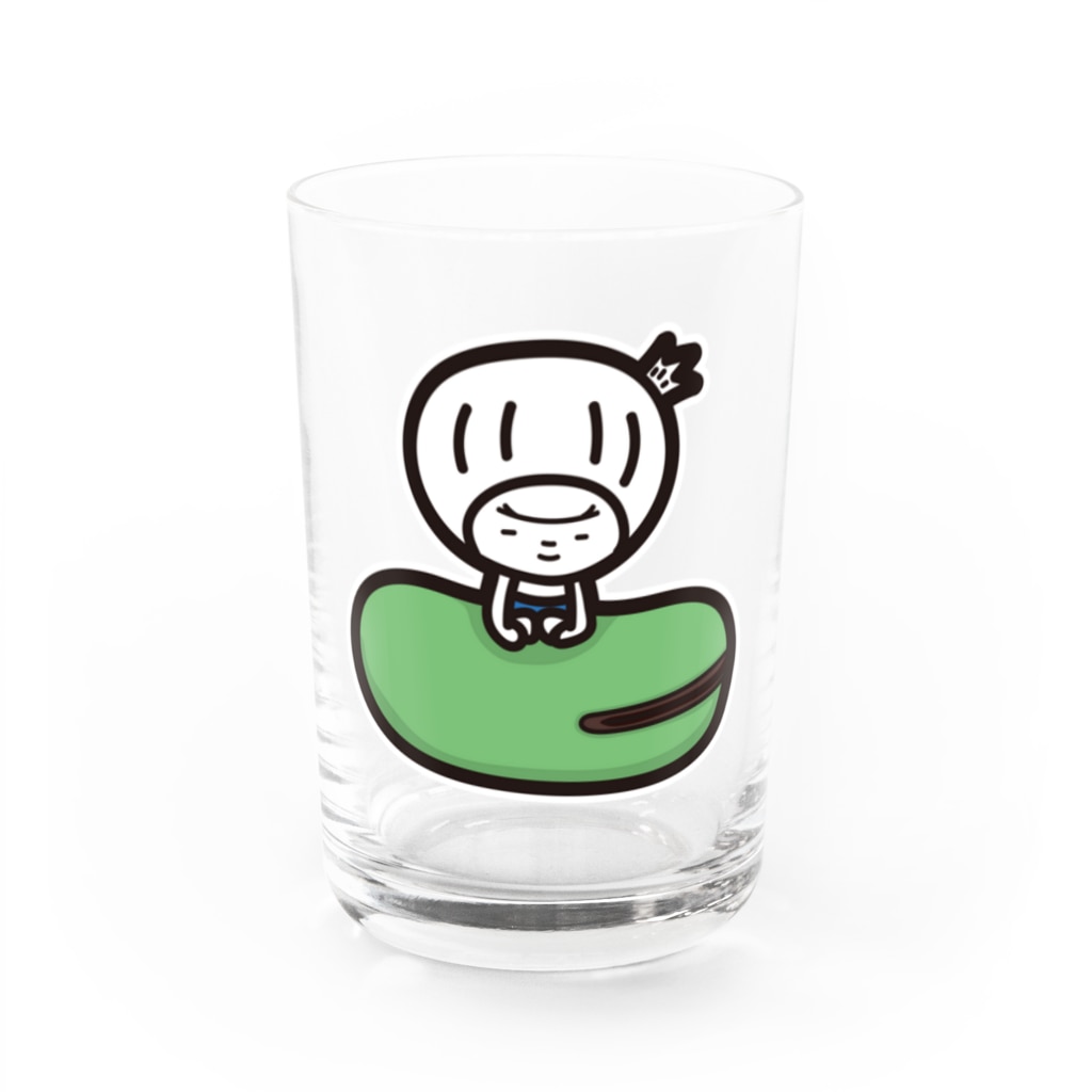 きくのらくがきのそら豆ときく Water Glass :front