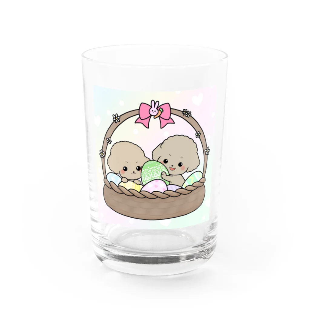 pote©o*  ハンドメイドドッグウェアの煌くん蓮くんイースターバージョン Water Glass :front