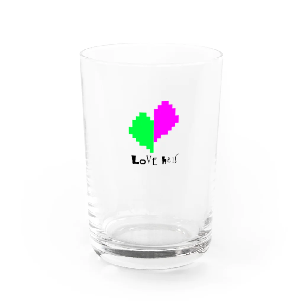 FLYHIGH615【別館】のLOVEhell　グラス_ハートロゴ Water Glass :front
