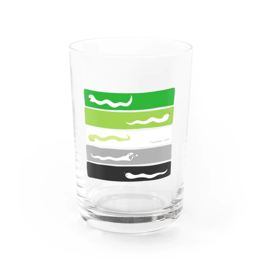 もやしWORKSのAroへびちゃん Water Glass :front