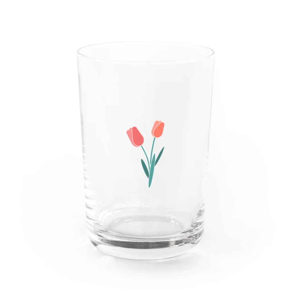 ながみやよいのシンプル・チューリップ🌷 Water Glass :front