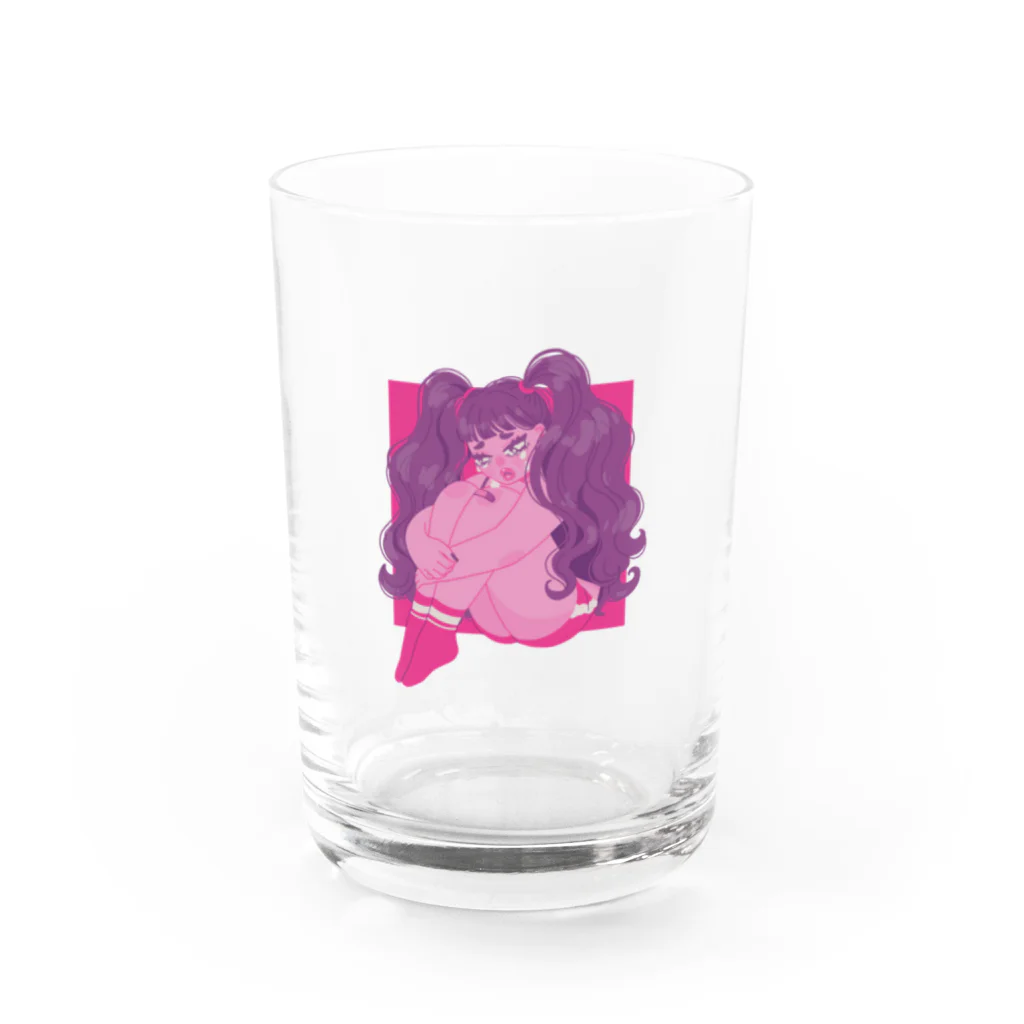 萌まるこのめそめそガール（紫） Water Glass :front