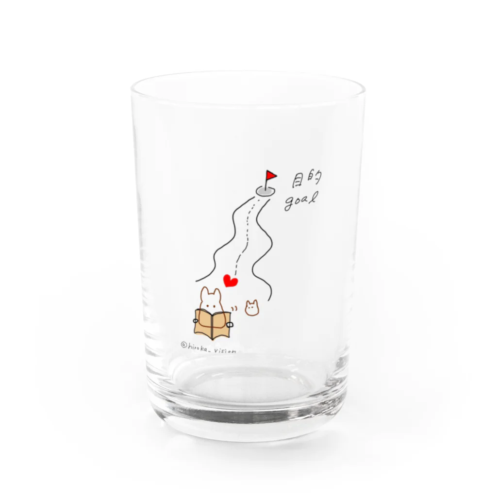 ひろねこさんの冒険*♡･゜のlove letter*♡ Water Glass :front