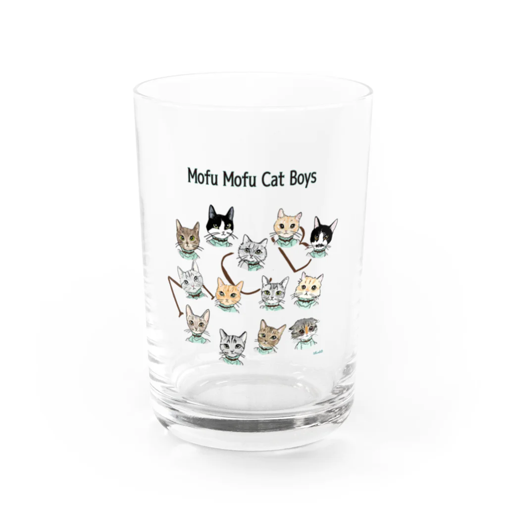 モフねこイラスト館のモフモフキャットボーイズ Water Glass :front