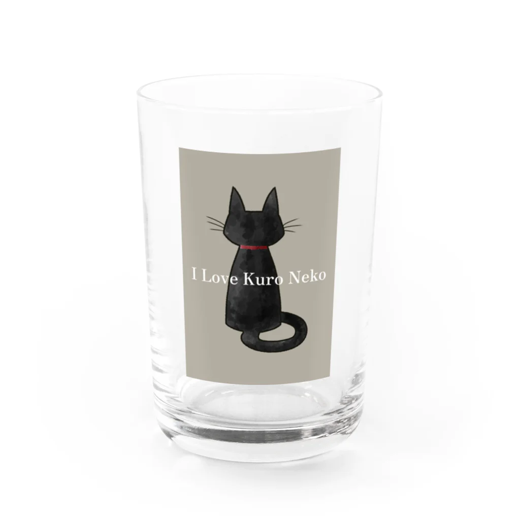 くろねこでいずのあいらぶくろねこ Water Glass :front