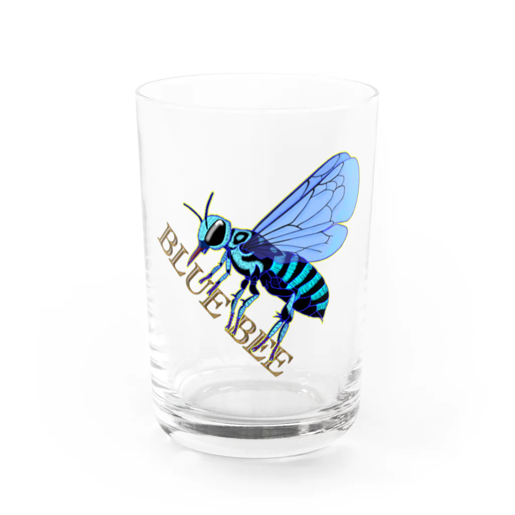 LalaHangeulのBLUE BEE(瑠璃紋花蜂) Water Glass :front