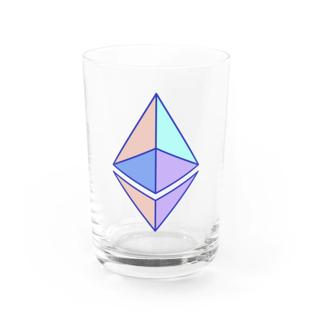 Web3 Shopのeth glyph colored Water Glass :front