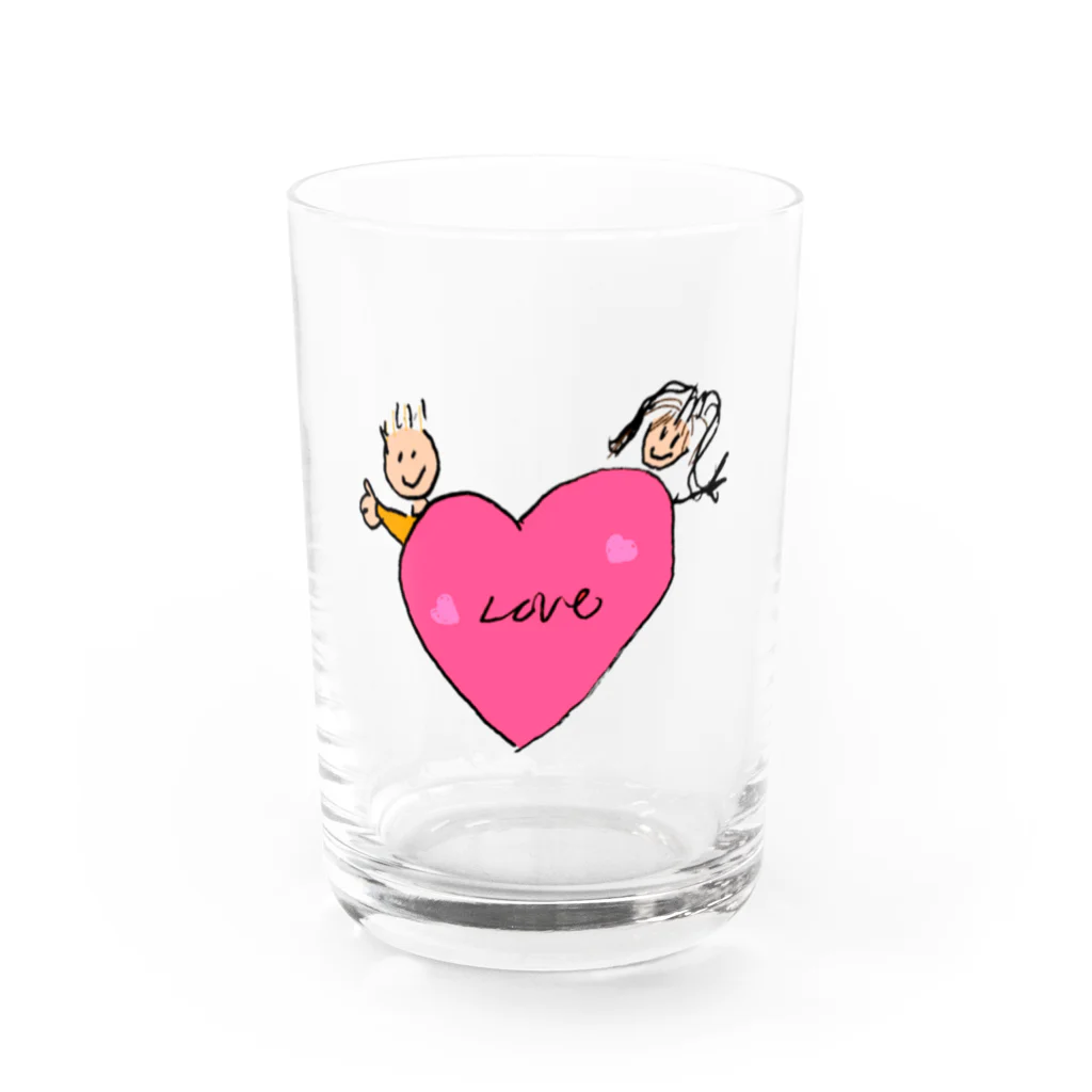 Walton’sのハート　ピンク Water Glass :front