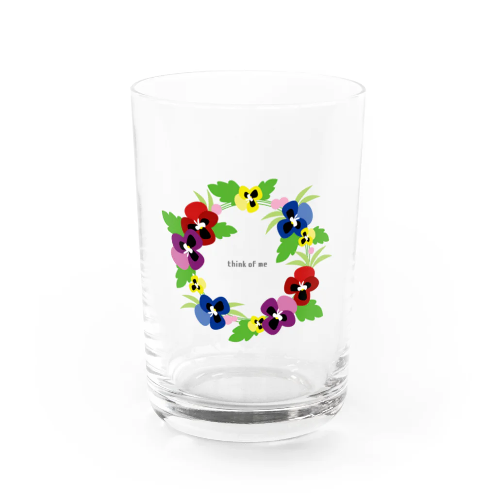 MIlle Feuille(ミルフィーユ) 雑貨店のパンジーのリース Water Glass :front