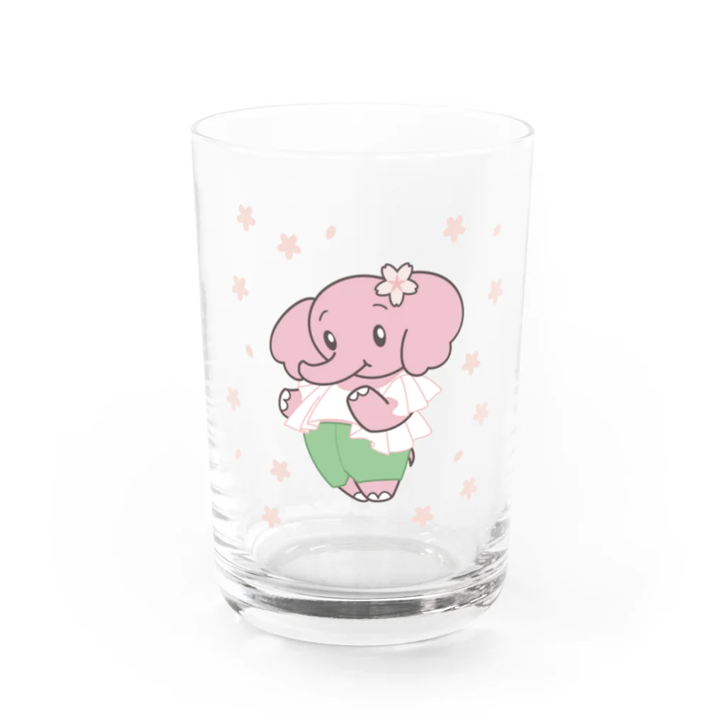 そぼろのぱおみん春コーデ　桜餅 Water Glass :front