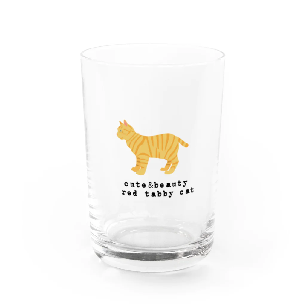 orange_honeyの猫1-5 茶トラ猫 Water Glass :front