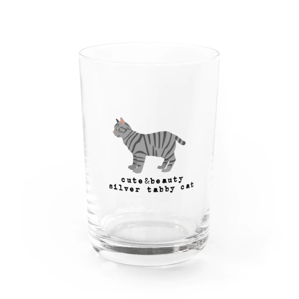 orange_honeyの猫1-7 サバトラ猫 Water Glass :front