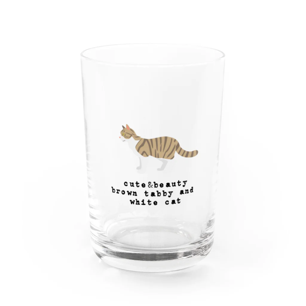 orange_honeyの猫1-9 キジ白猫 Water Glass :front