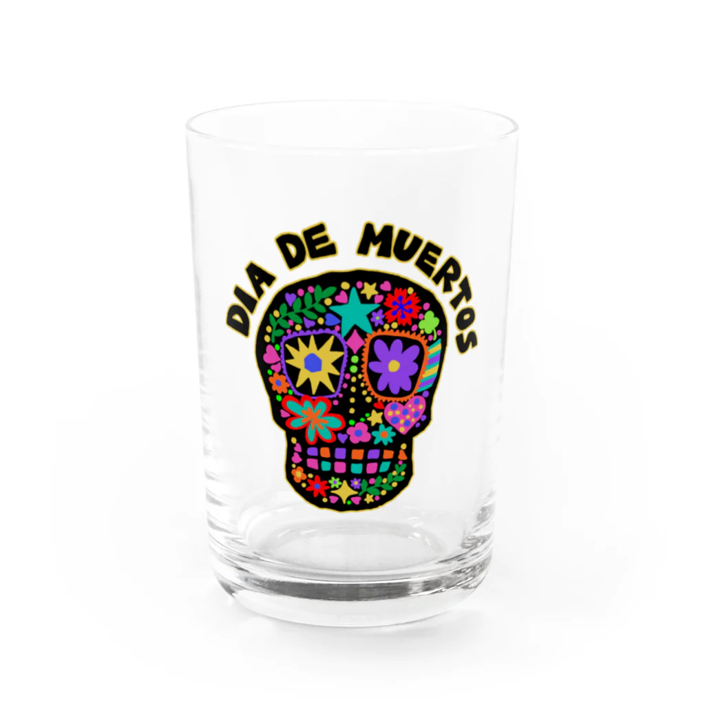 sandy-mのメキシコ風ドクロ Dia de muertos Water Glass :front