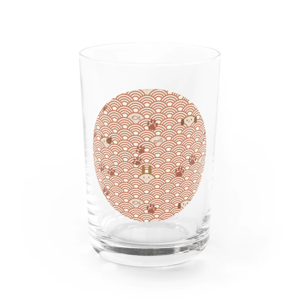 峰あこるのうさわんにゃん青海波 Water Glass :front