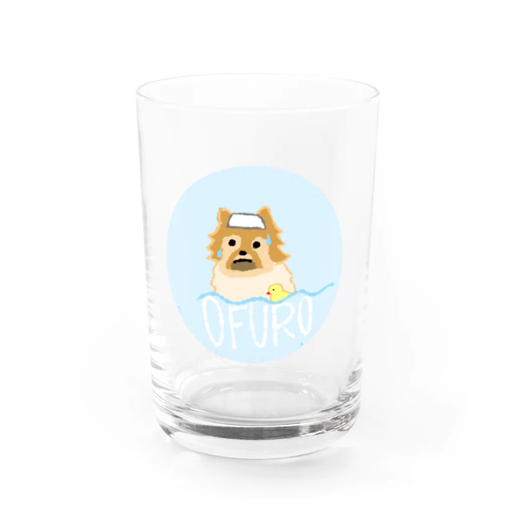 gznのうちのポメラニアン（風呂） Water Glass :front