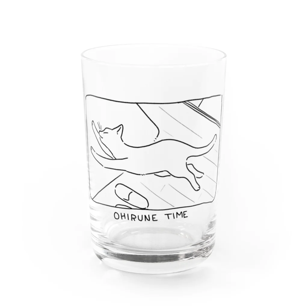 ﾃﾞｻﾞｲﾝｽﾀｼﾞｵ_ﾆｸｷｭｰのOHIRUNE TIME|Line art Water Glass :front