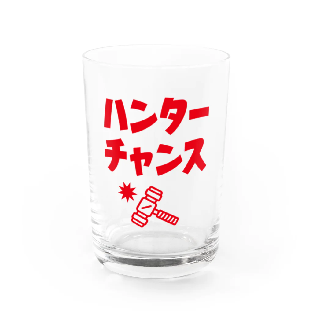 オノマトピアのハンターチャンス！（レトロデザイン） Water Glass :front