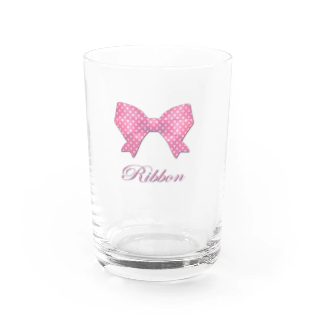 savannahのRibbon-Pink Water Glass :front