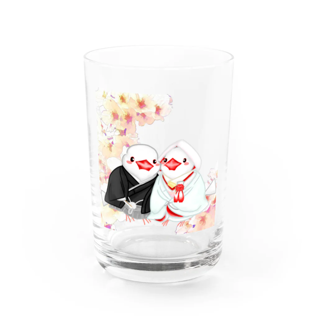 Lily bird（リリーバード）の和婚文鳥ず Water Glass :front