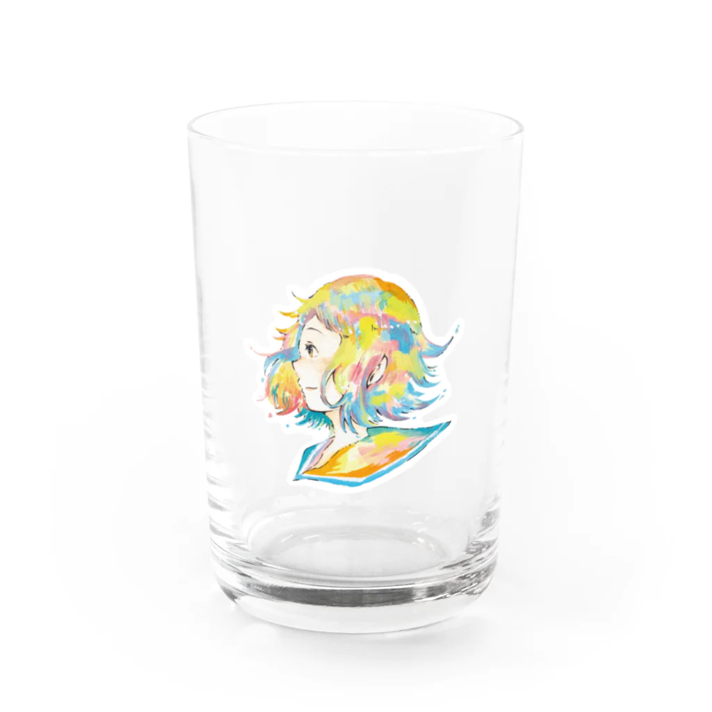 こっちみんとのにじいろの少女 Water Glass :front