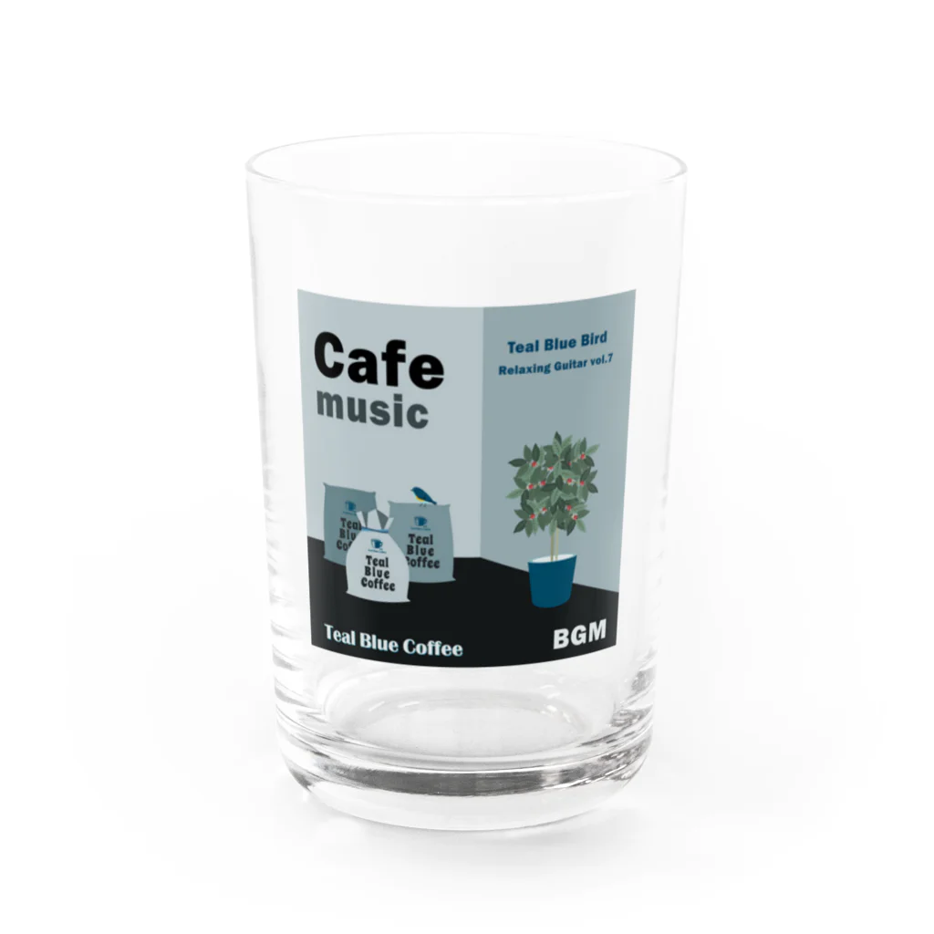 Teal Blue CoffeeのCafe music - Teal Blue Bird - Water Glass :front