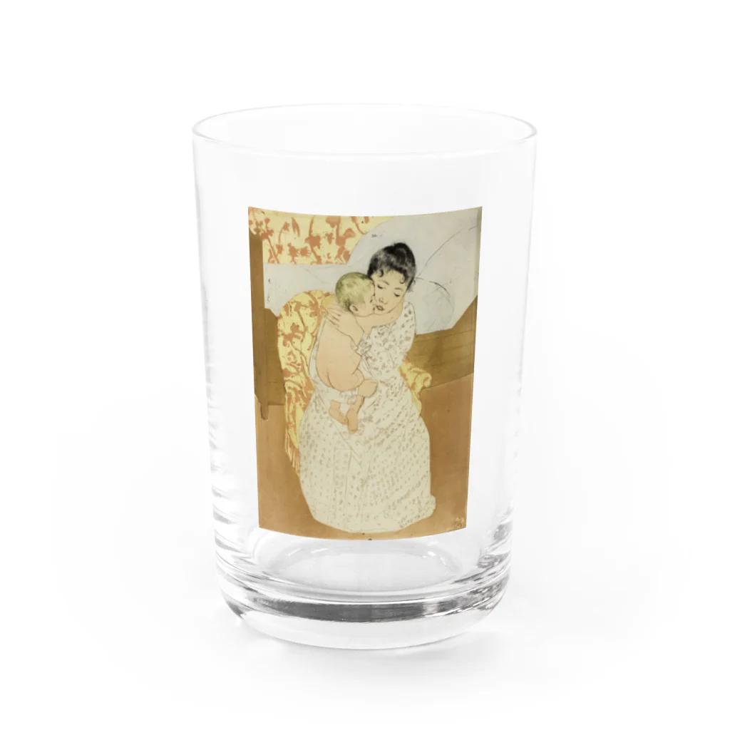 museumshop3の【世界の名画】メアリー・カサット『Maternal Caress』 Water Glass :front