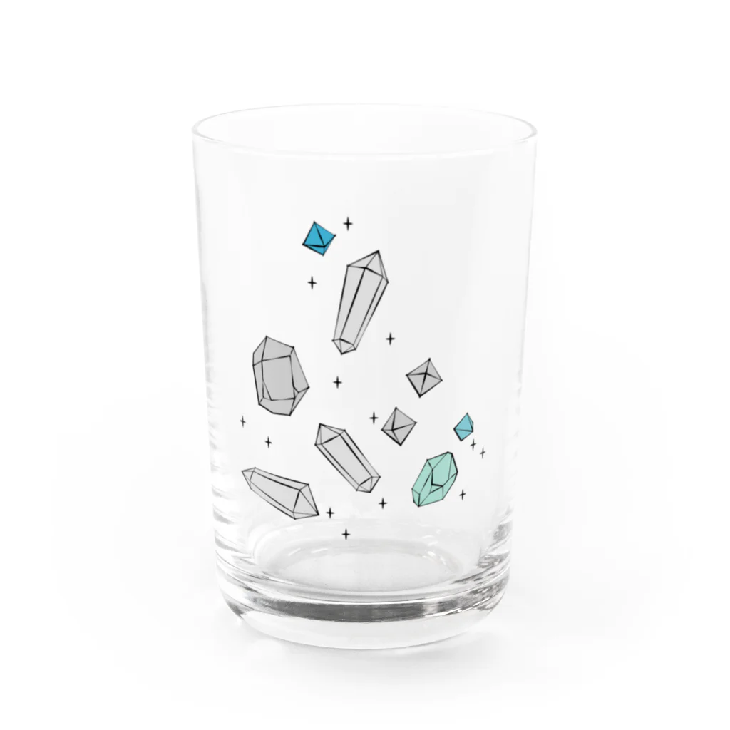 しまめの青い石 Water Glass :front