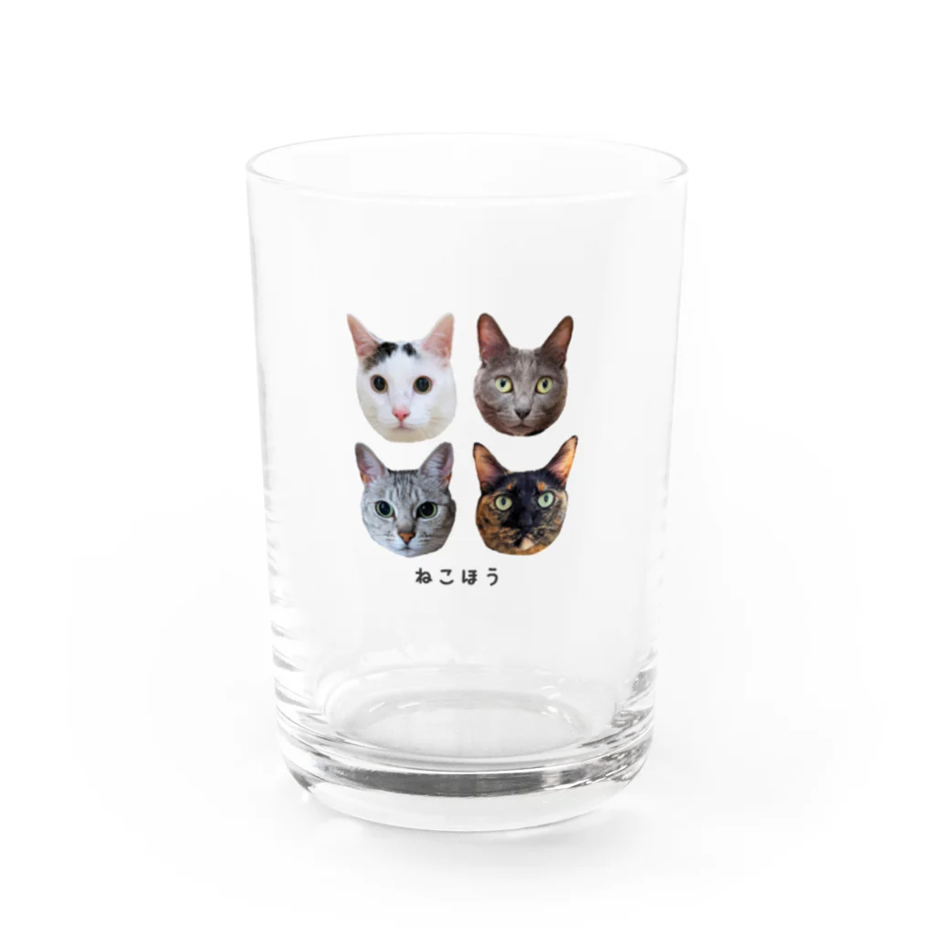 ねこほうチャンネル公式グッズのねこほう実写集合！ Water Glass :front