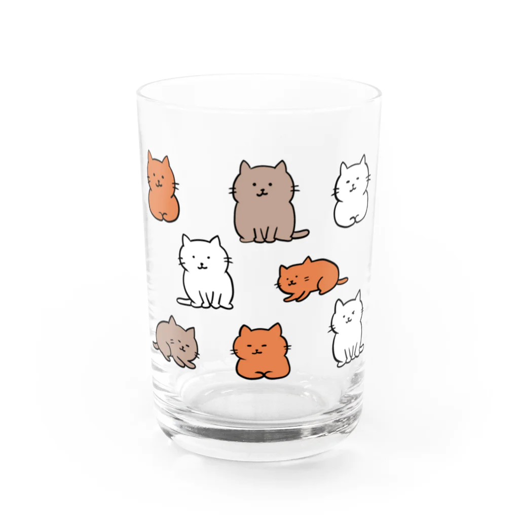 肉球書庫（絵）の猫ちゃんたち Water Glass :front
