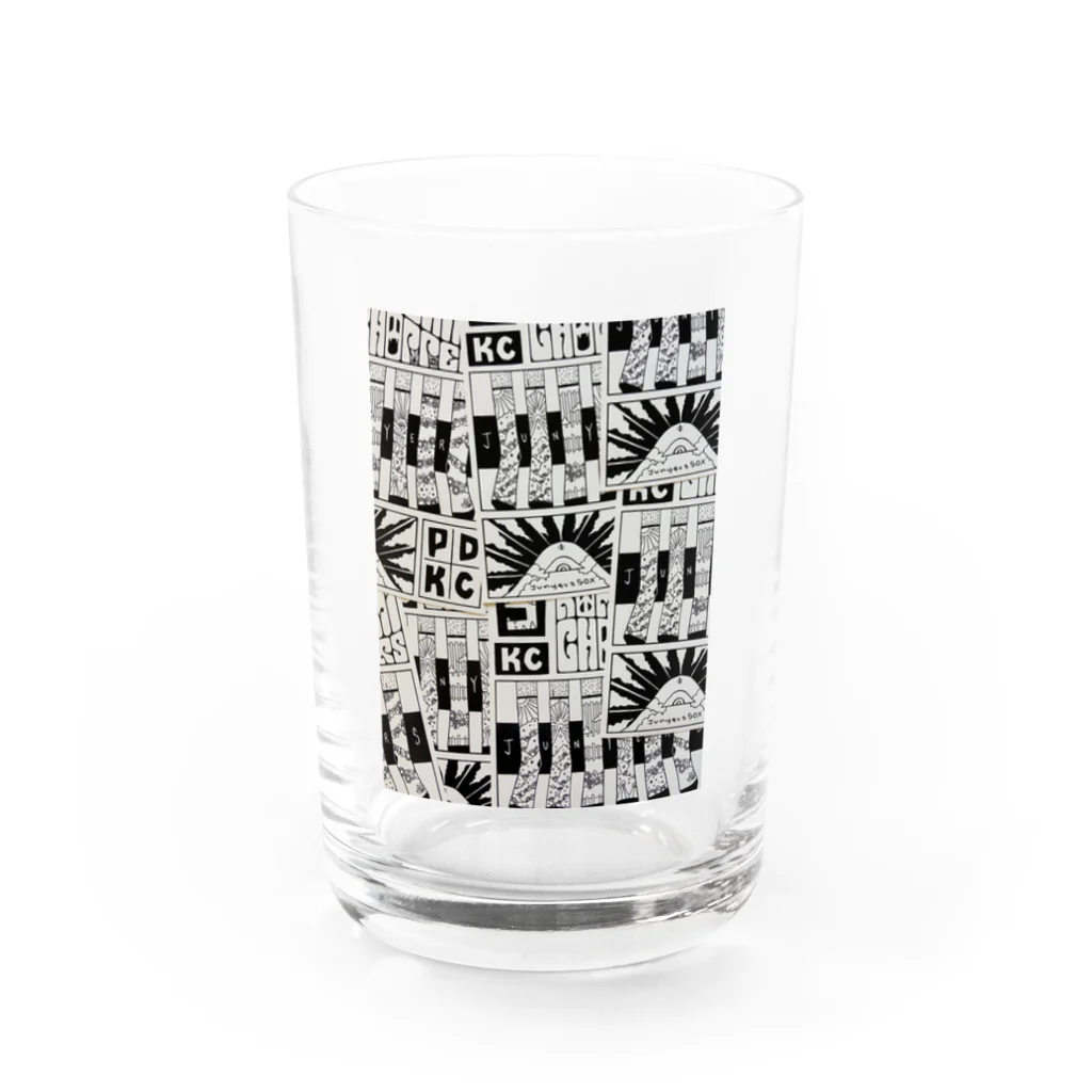 junyersSOXのA4ロゴ Water Glass :front