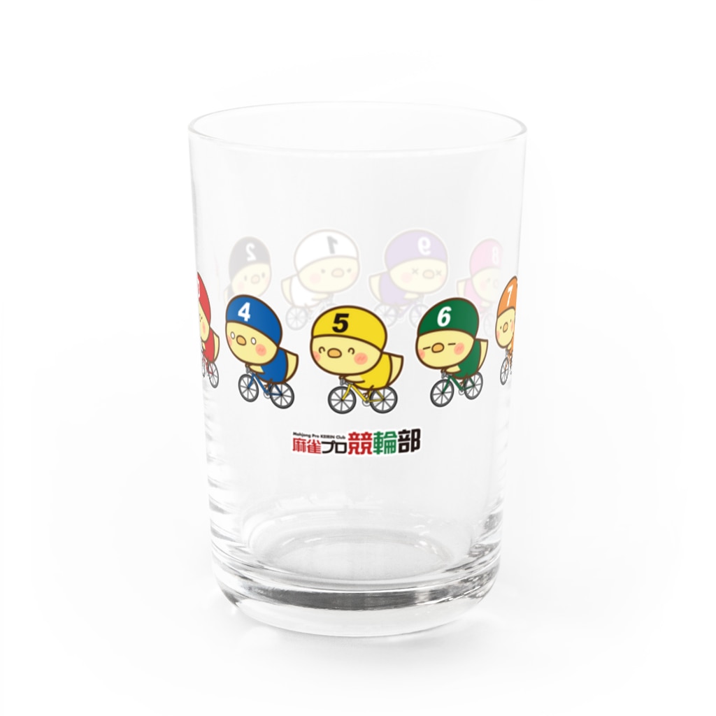 麻雀プロ競輪部の競輪ひよこ-ピヨピヨレーサー Water Glass :front