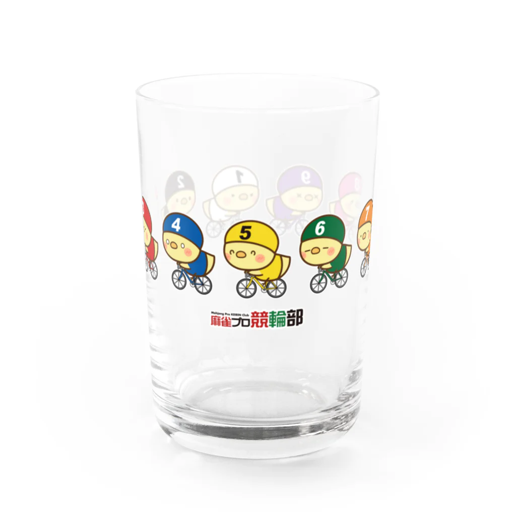 麻雀プロ競輪部の競輪ひよこ-ピヨピヨレーサー Water Glass :front