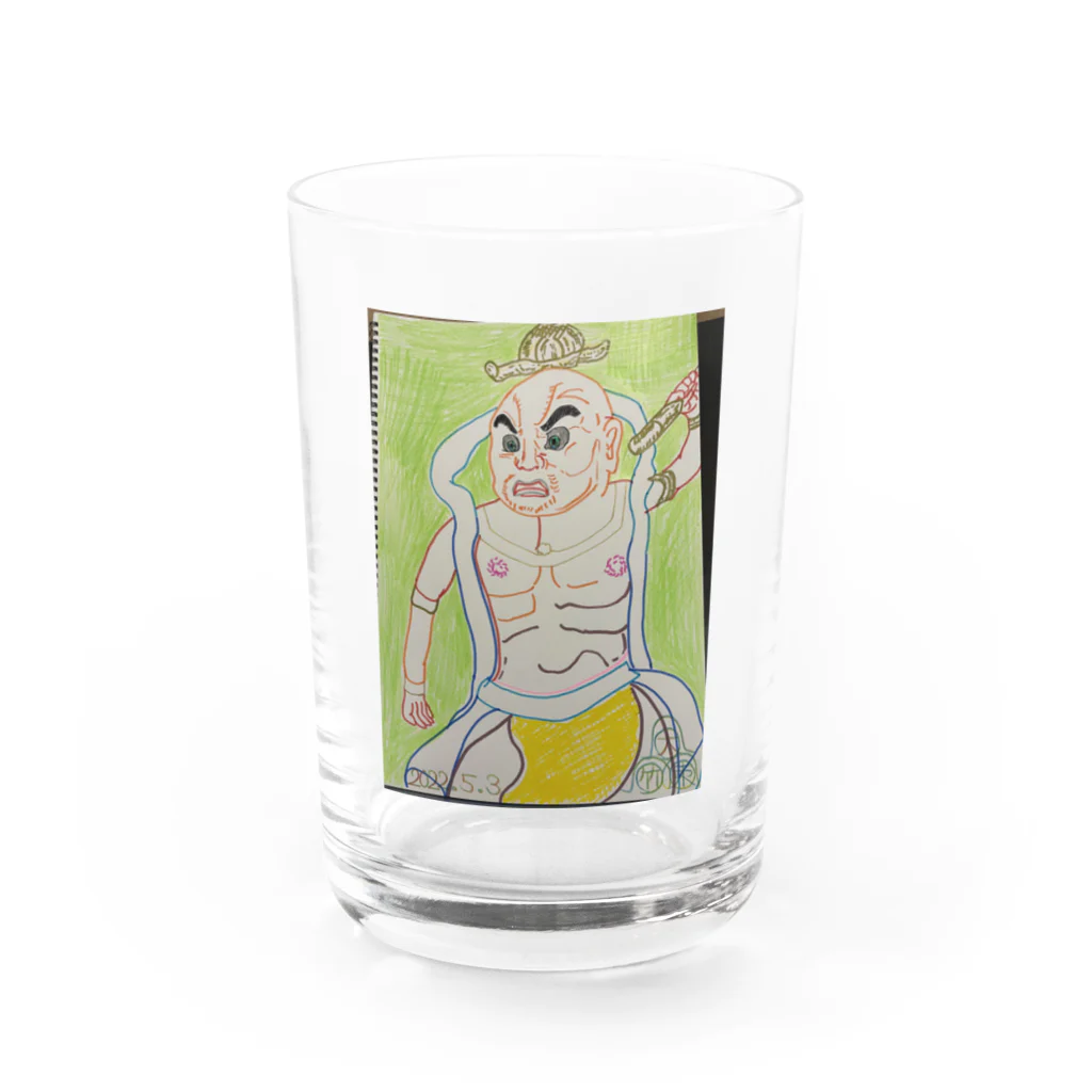 エド・ワード【江戸鉾の愛殿原】。の金剛力士像　阿形 Water Glass :front