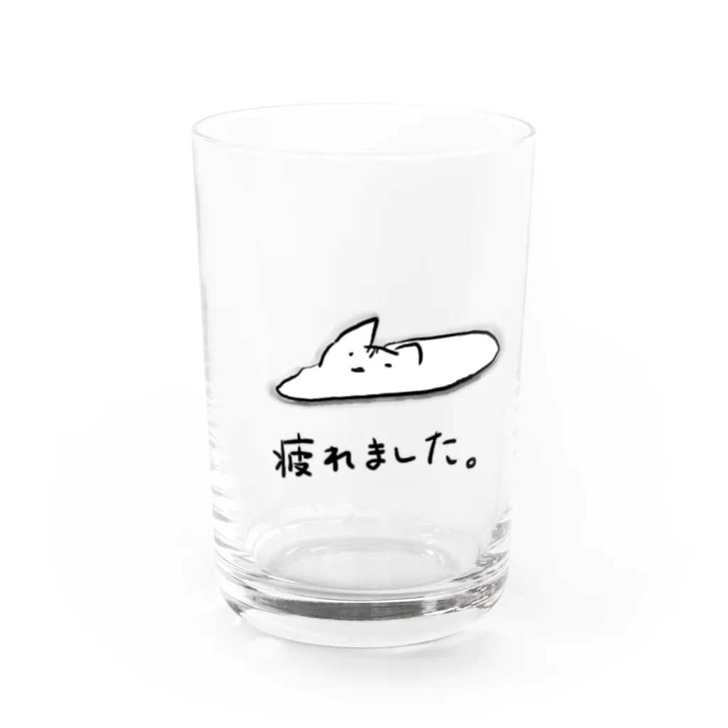 びっとの疲れてとけたねこ Water Glass :front