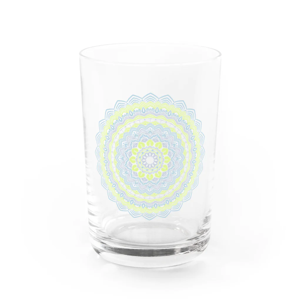 Rex_Rのマンダラアート(春・葉・花) Water Glass :front