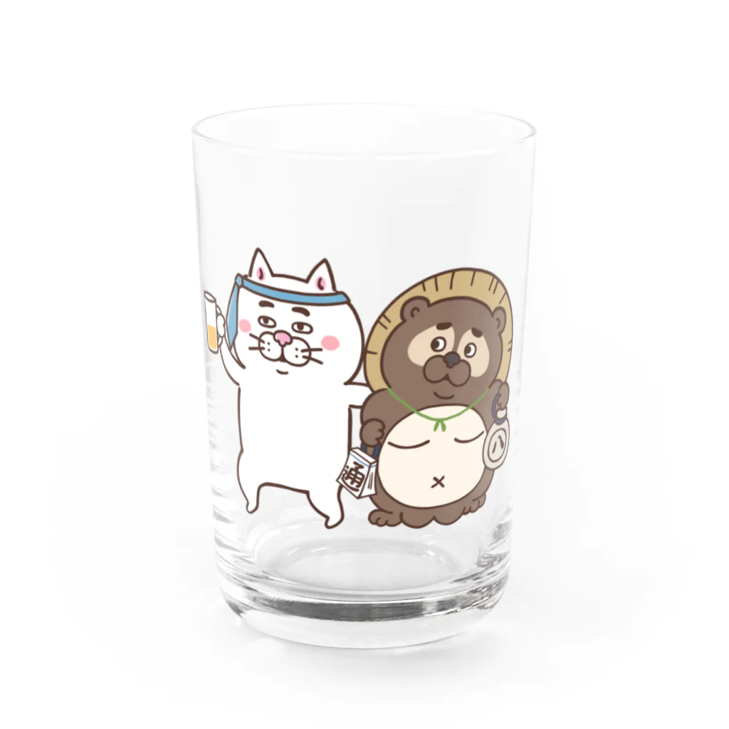 目つきの悪い猫＠いけやけいの酔っ払いにゃんこ Water Glass :front